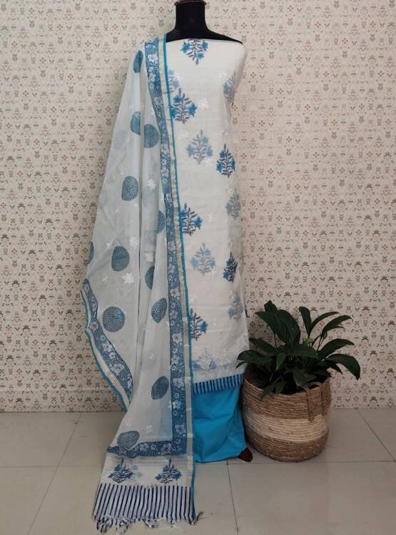 CHANDERI SILK PRINTED SUITS