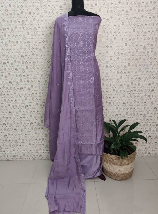 SEMI SILK UTWORK SUITS