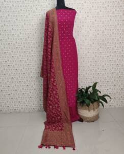 VISCOSE GEROGETTE BANARASI SUITS