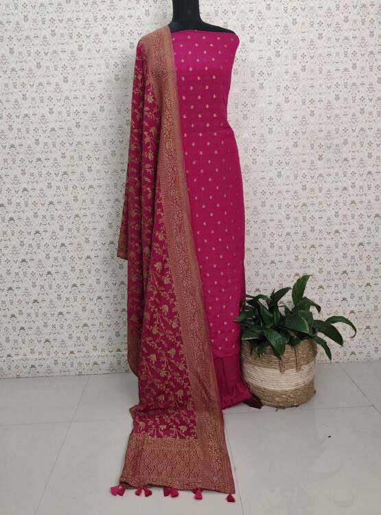 VISCOSE GEROGETTE BANARASI SUITS