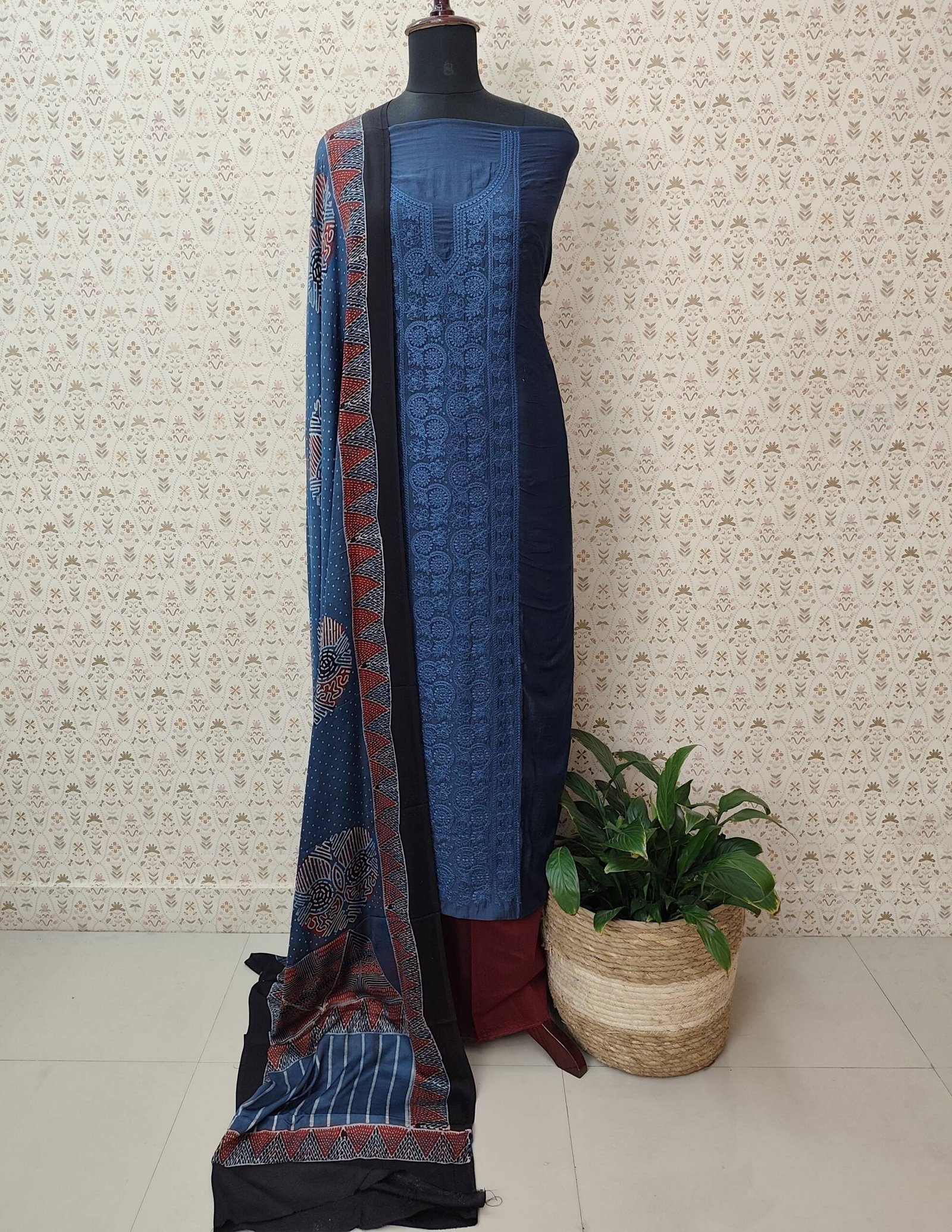 PURE MODAL SILK COTTON SUITS-43493