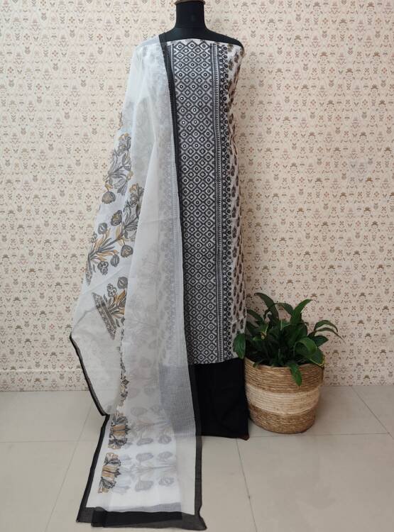 PURE KOTA EMBROIDERED AND PRINTED SUITS