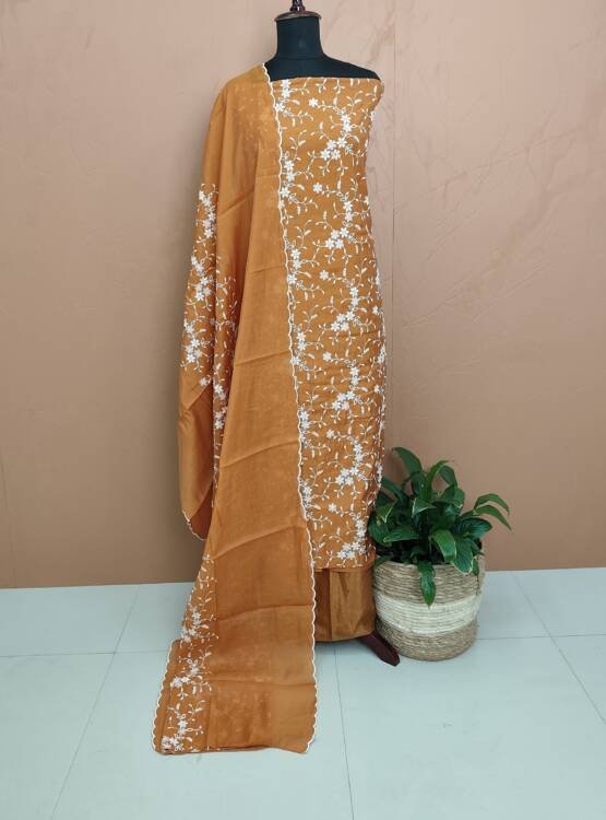 SEMI SILK EMBROIDERED SALWAR SUITS