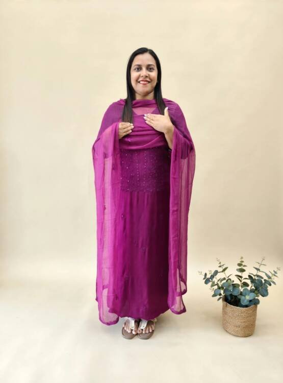 CREPE SILK EMBROIDERED SUITS-42825