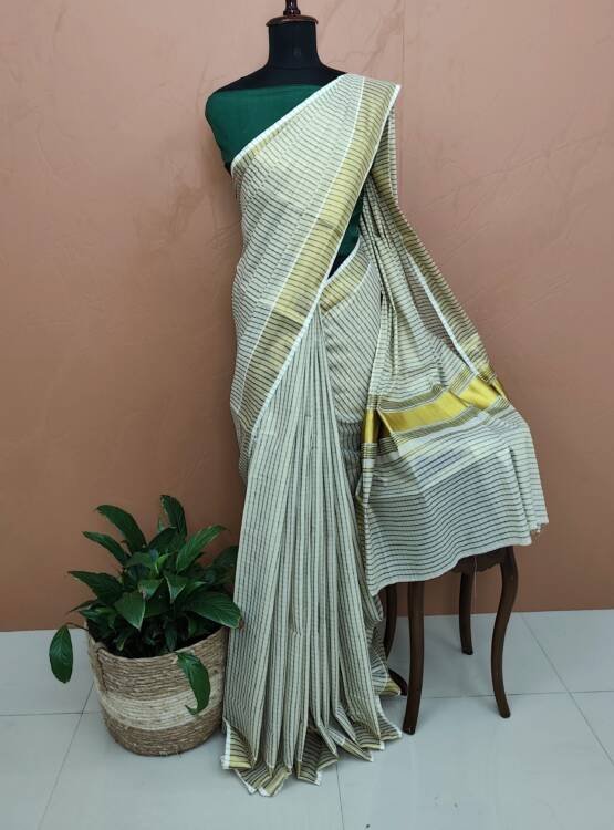 COTTON TISSUE KASAVU SAREE-42626