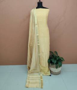 CHANDERI SILK PRINTED SUIT