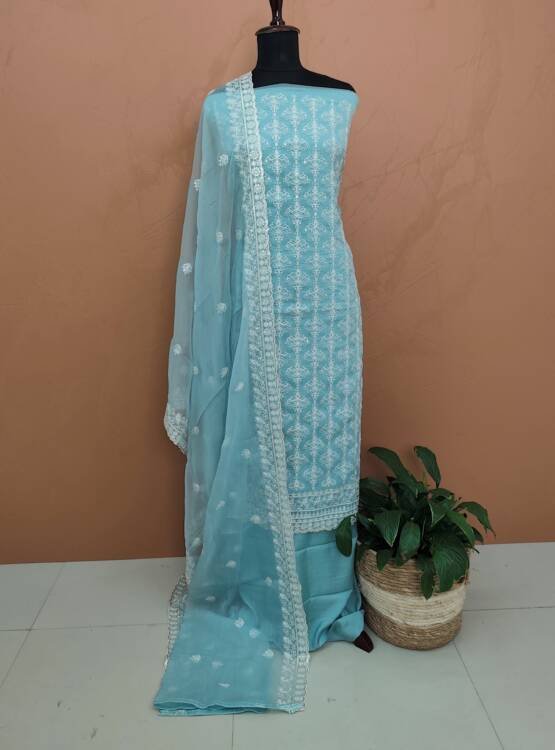 CREPE SILK EMBROIDERED SALWAR SUITS