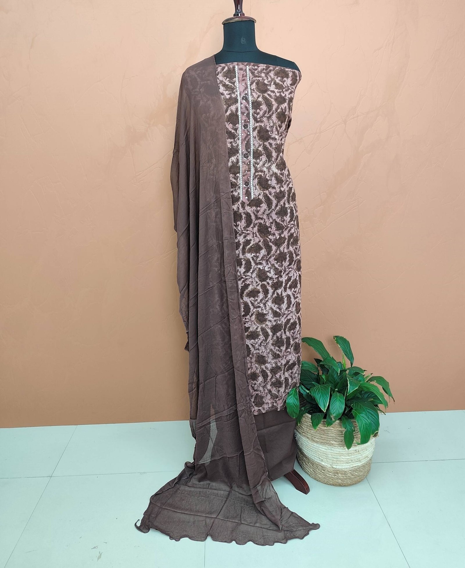 COTTON HAKKOBA PRINTED SUIT 42571