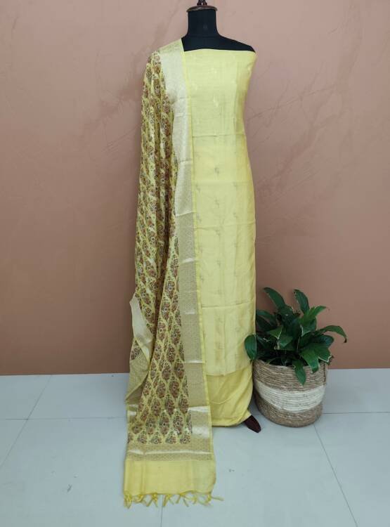 CHANDERI SILK BANARASI SUITS-43381