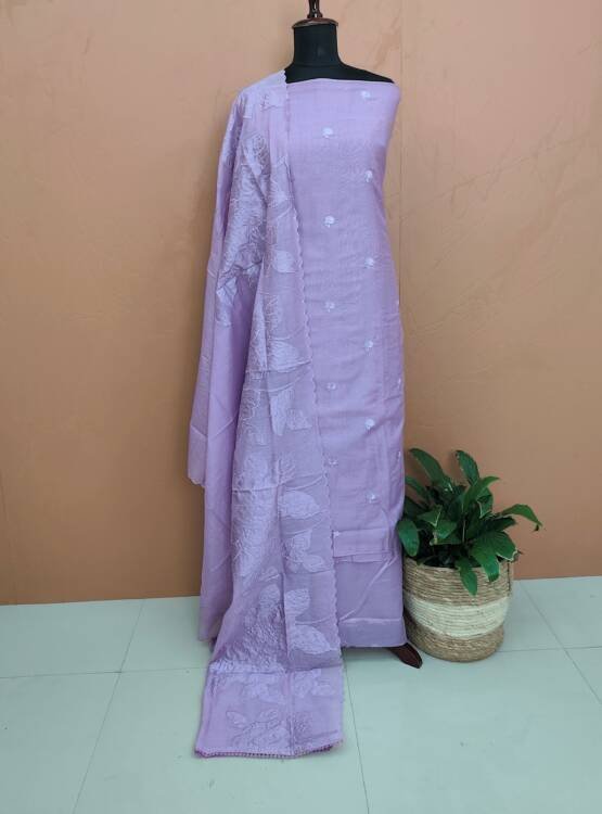 SEMI CHANDERI SILK SUITS