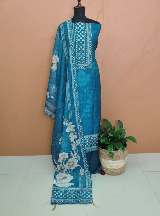 SEMI CHANDERI SILK SUITS