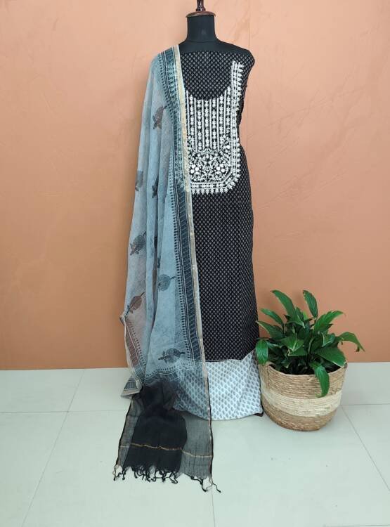 PRINTED COTTON EMBROIDERED SUITS