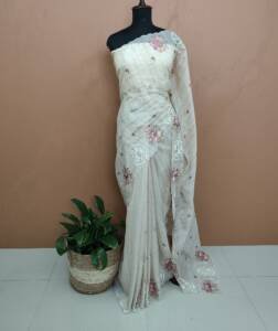 SEMI JUTE SILK SAREE-43555