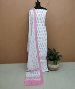 SOFT COTTON APPLIQUE SUITS-43538