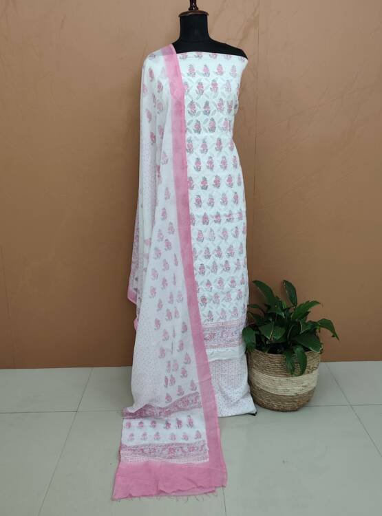 SOFT COTTON APPLIQUE SUITS-43538