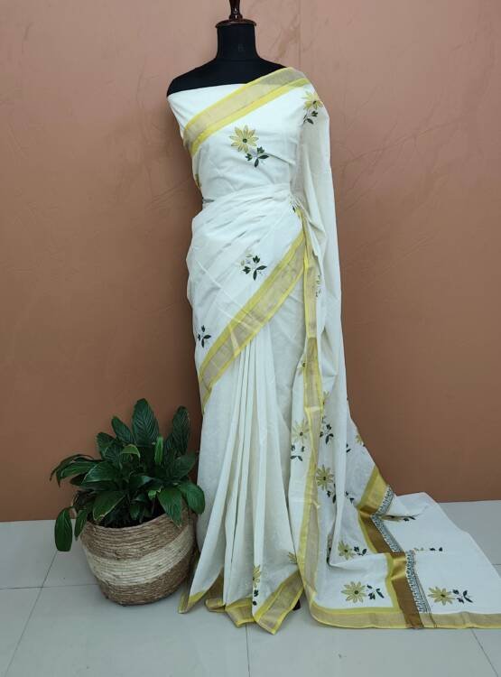 COTTON BRUSH PAINTED SAREES