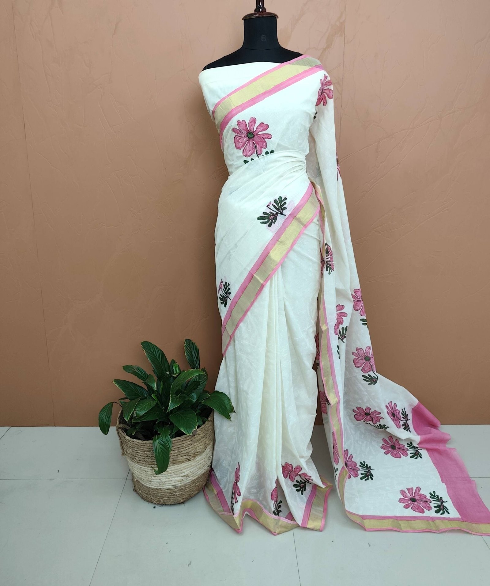 COTTON BRUSH PAINTED SAREES
