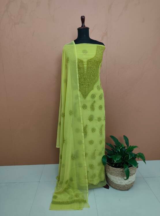 GEORGETTE LUCKNOWI EMBROIDERED SUITS-43599