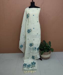 CHANDERI SILK JAMDHANI WEAVING SUITS-43576