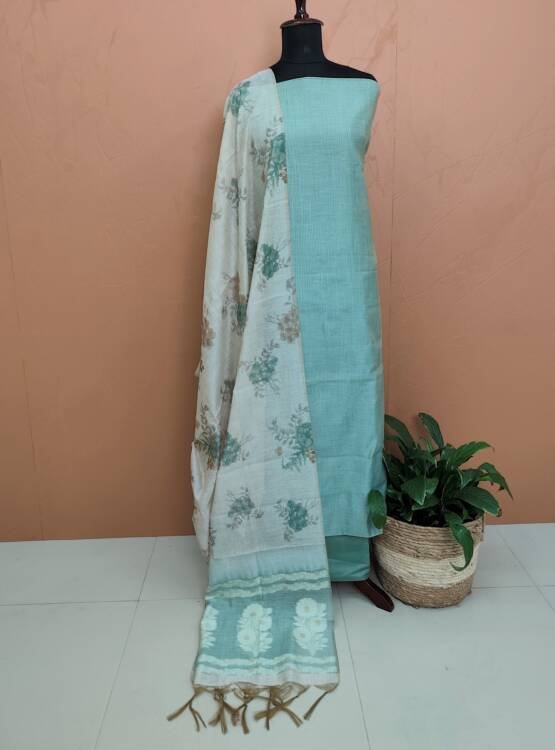 SEMI TUSSER SILK SALWAR SUITS-43598
