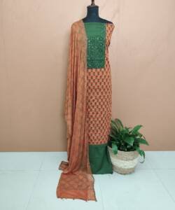 LINEN COTTON EMBROIDERED SUITS-43600