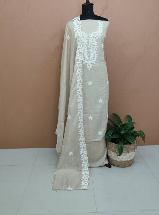 SILKY KOTA EMBROIDERED SUITS-43595