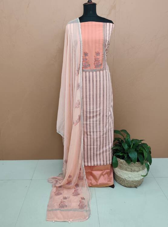 BLOCK PRINTED COTTON SUITS-43610