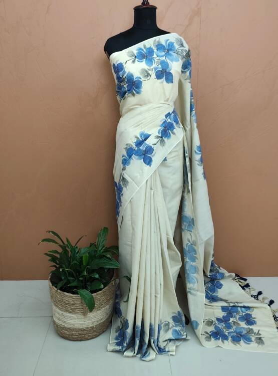 COTTON TISSUE FLORAL SAREES-42600
