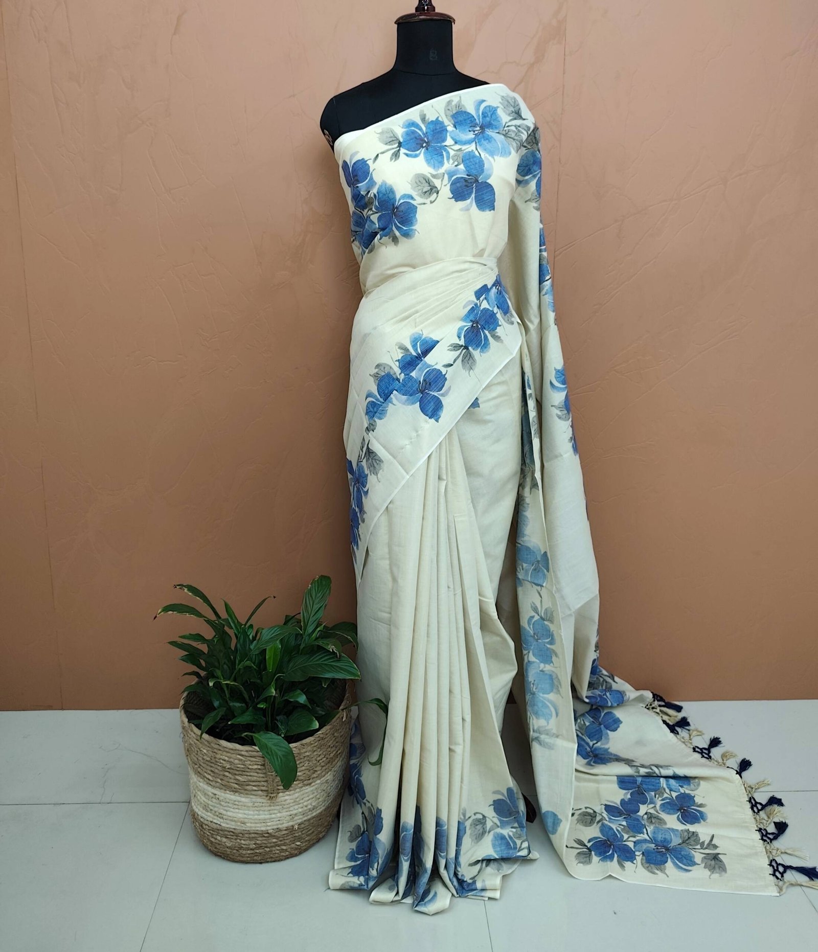 COTTON TISSUE FLORAL SAREES-42600