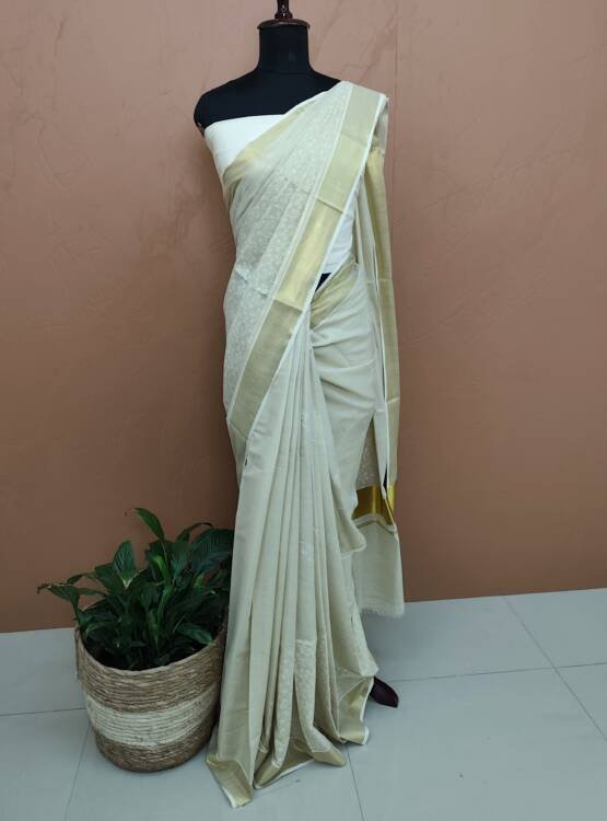COTTON TISSUE KASAVU SAREE-42605