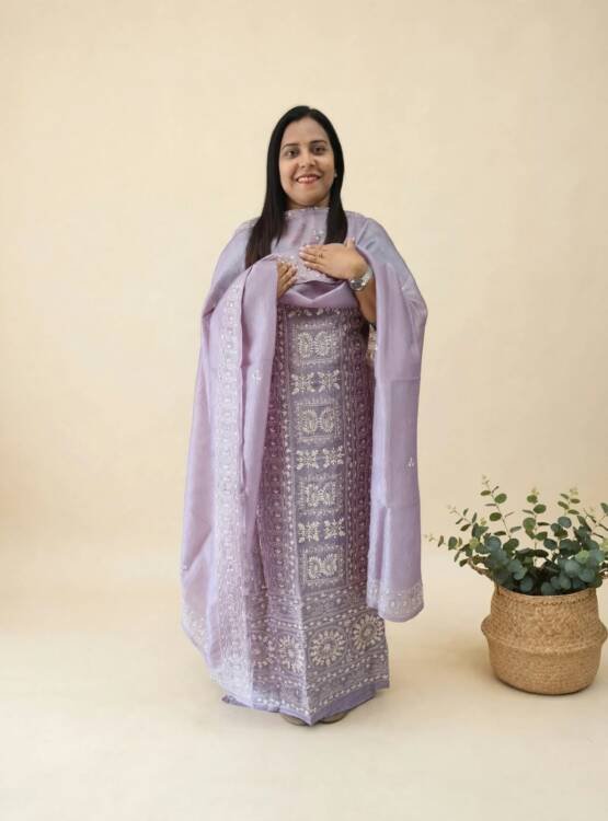 PURE CRUSHED SILK SUITS-43512