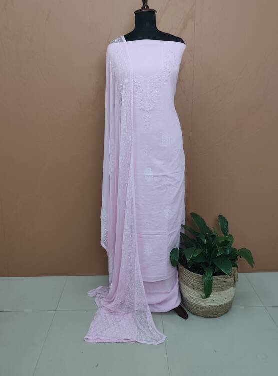 COTTON APPLIQUE WORK SUITS-43586