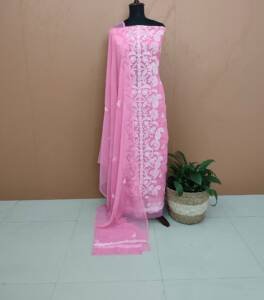 GEORGETTE LUCKNOWI EMBROIDERED SUITS-43564
