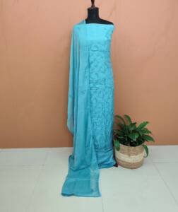 DOLA SILK EMBROIDERED SUITS-43623
