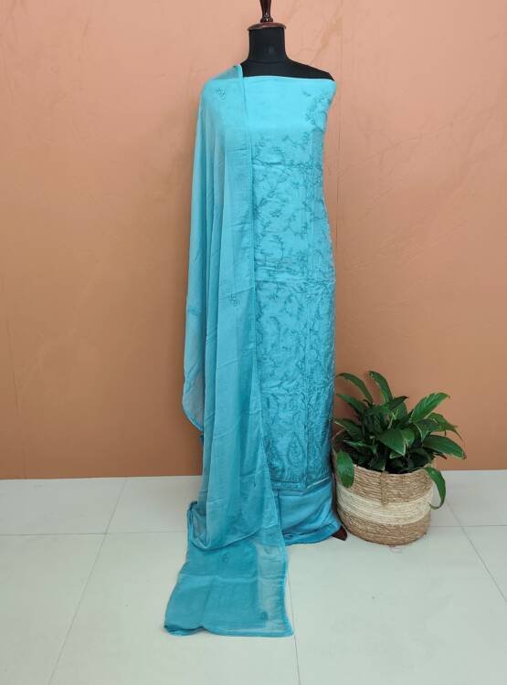 DOLA SILK EMBROIDERED SUITS-43623