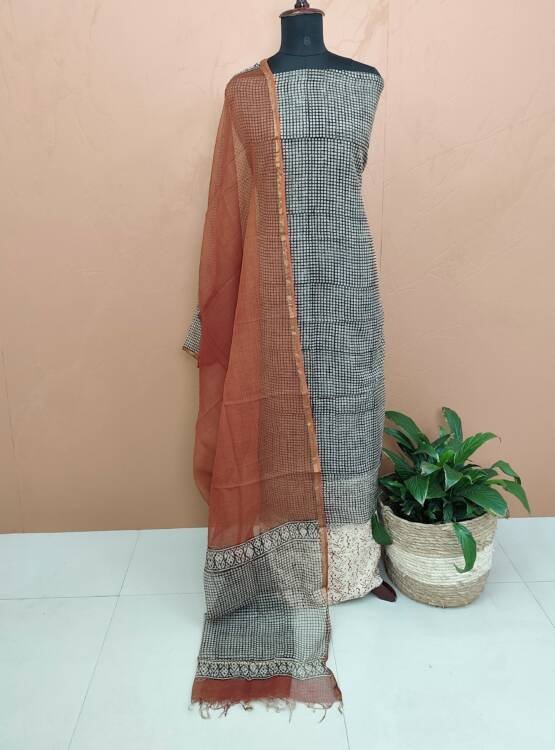 KOTA DORIA BLOCK PRINTED SUITS-43633