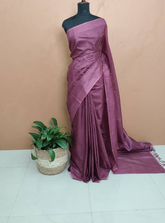 SEMI TUSSER SILK SAREES-43640