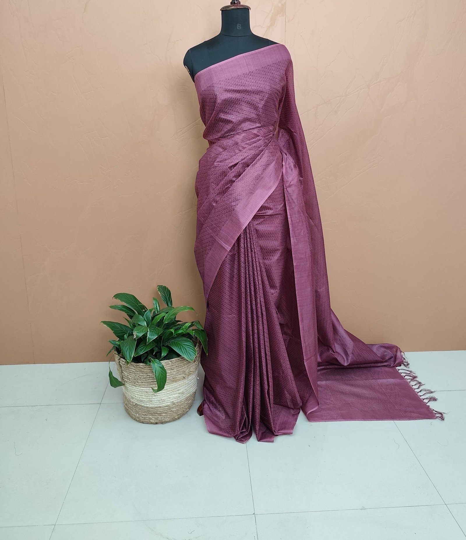 SEMI TUSSER SILK SAREES-43640
