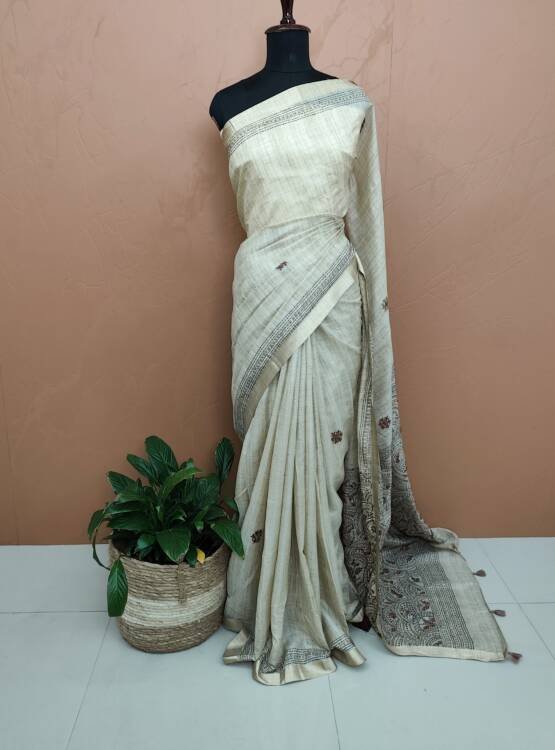 SEMI CHANDERI SILK SAREE