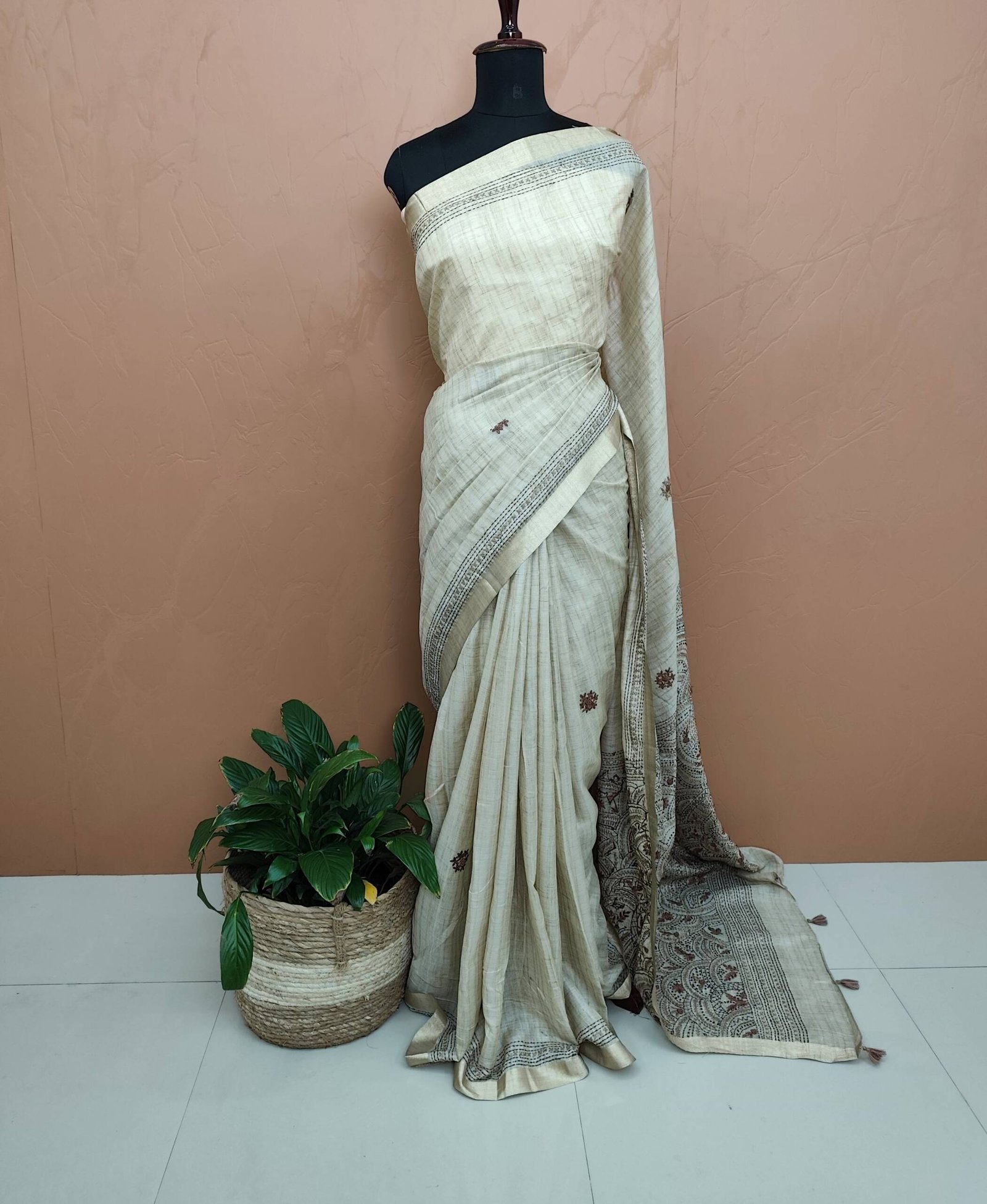 SEMI CHANDERI SILK SAREE