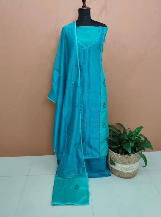 CHANDERI SILK EMBROIDWERED SUITS