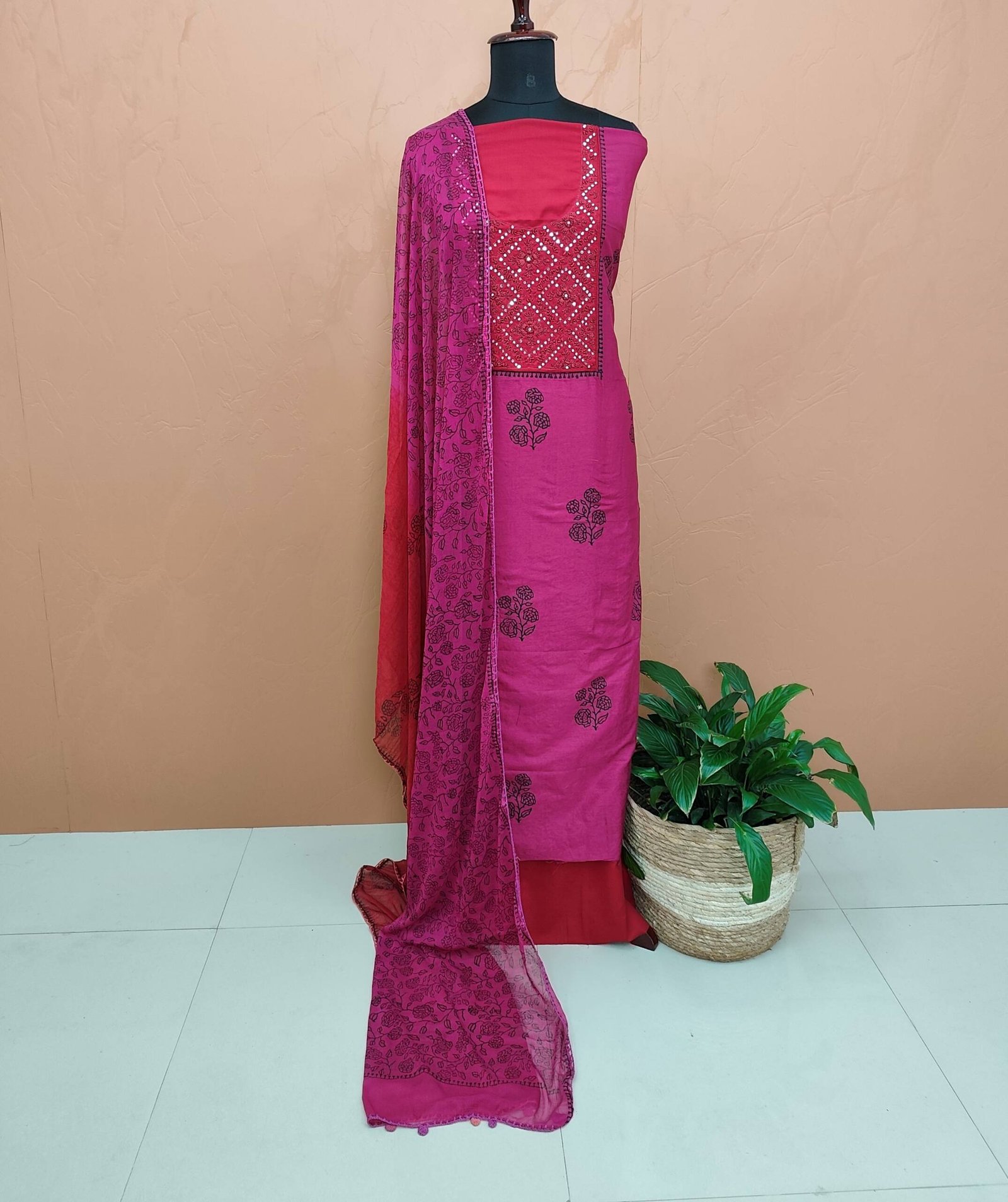 CHANDERI SILK PRINTED SUITS-43664