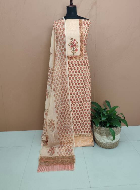 COTTON WEAVED AND PRINTED SUITS-43714