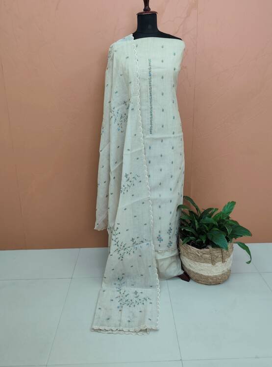 CHANDERI SILK EMBROIDERED SUITS