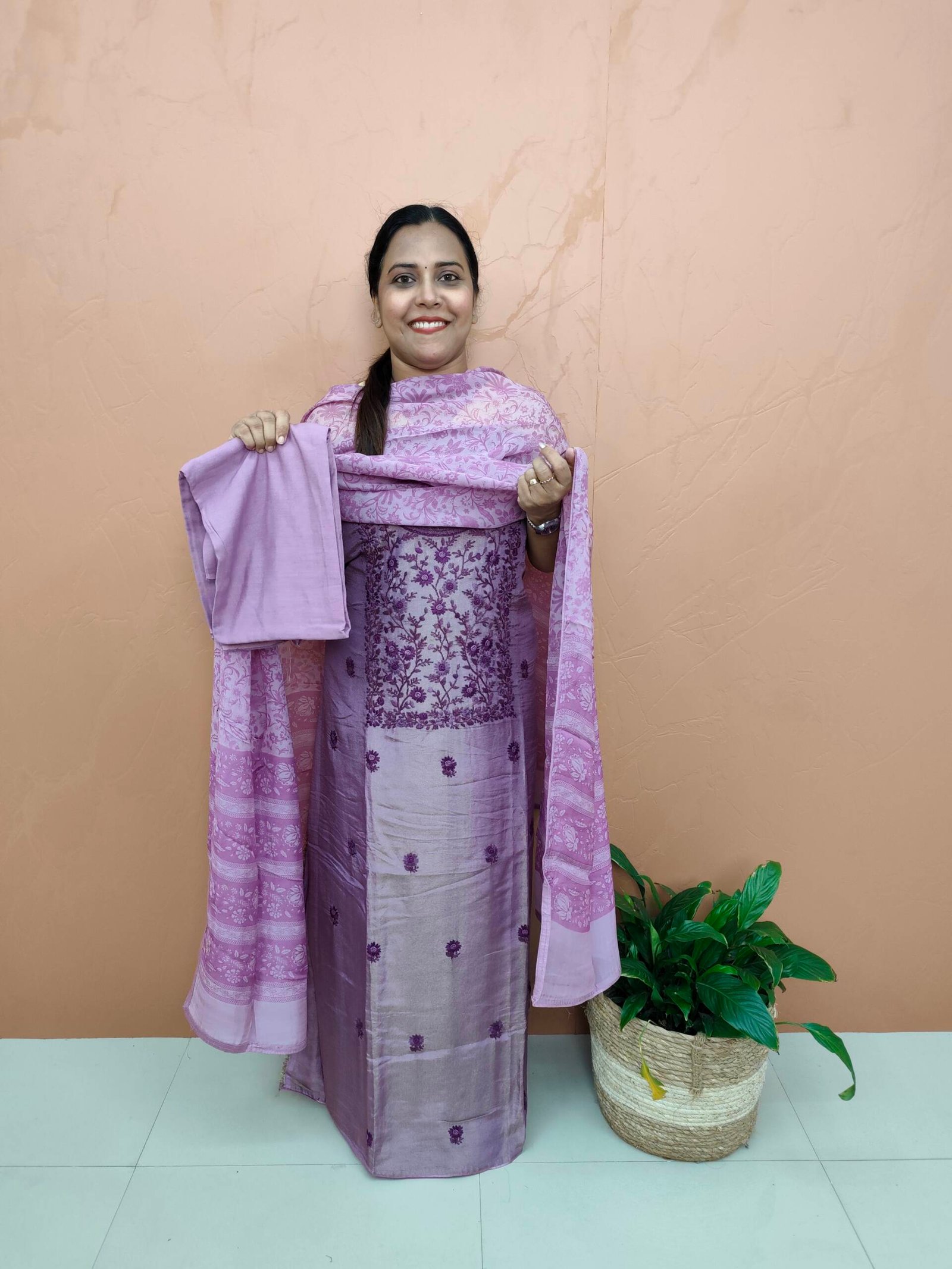 CHANDERI TISSUE SUITS-41576