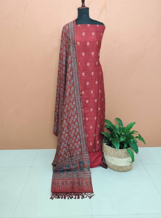 SEMI JUTE SILK SUIT-43732