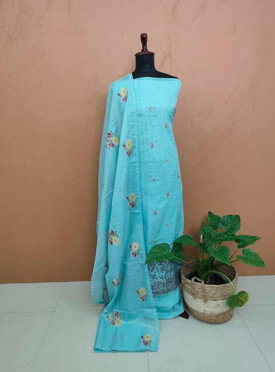 SILKY KOTA EMBROIDERED SUITS-43353