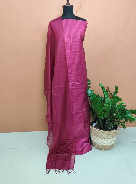 SEMI TUSSER SILK SALWAR SUITS-43749