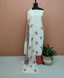 PURE COTTON EMBROIDERED SUITS-43631