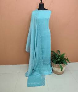 CREPE SILK EMBROIDERED SUIT-43728